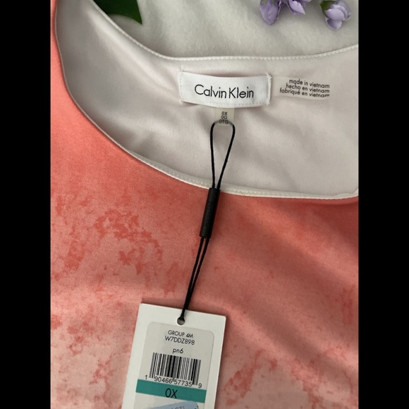 NWT Calvin Klein Ombre Python‎ Sheath Dress Porcelain Rose [PLUS 0X ] - Picture 3 of 12